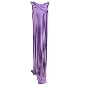 Lavender Purple Strapless Crossover Pleated Maxi Dress Womens Large